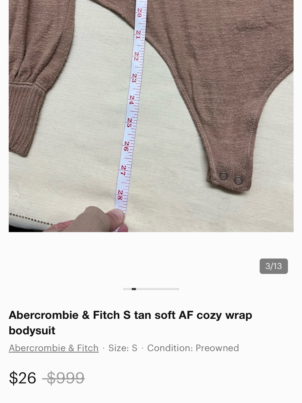 Abercrombie and Fitch soft and cozy V-neck bodysuit - Picture 8 of 8